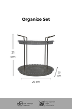 İki Katlı Organizer Set – Makyaj, Kozmetik ve Banyo Düzenleyici