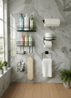 Çok Amaçlı Yapışkanlı Banyo Duvar Organizer Seti