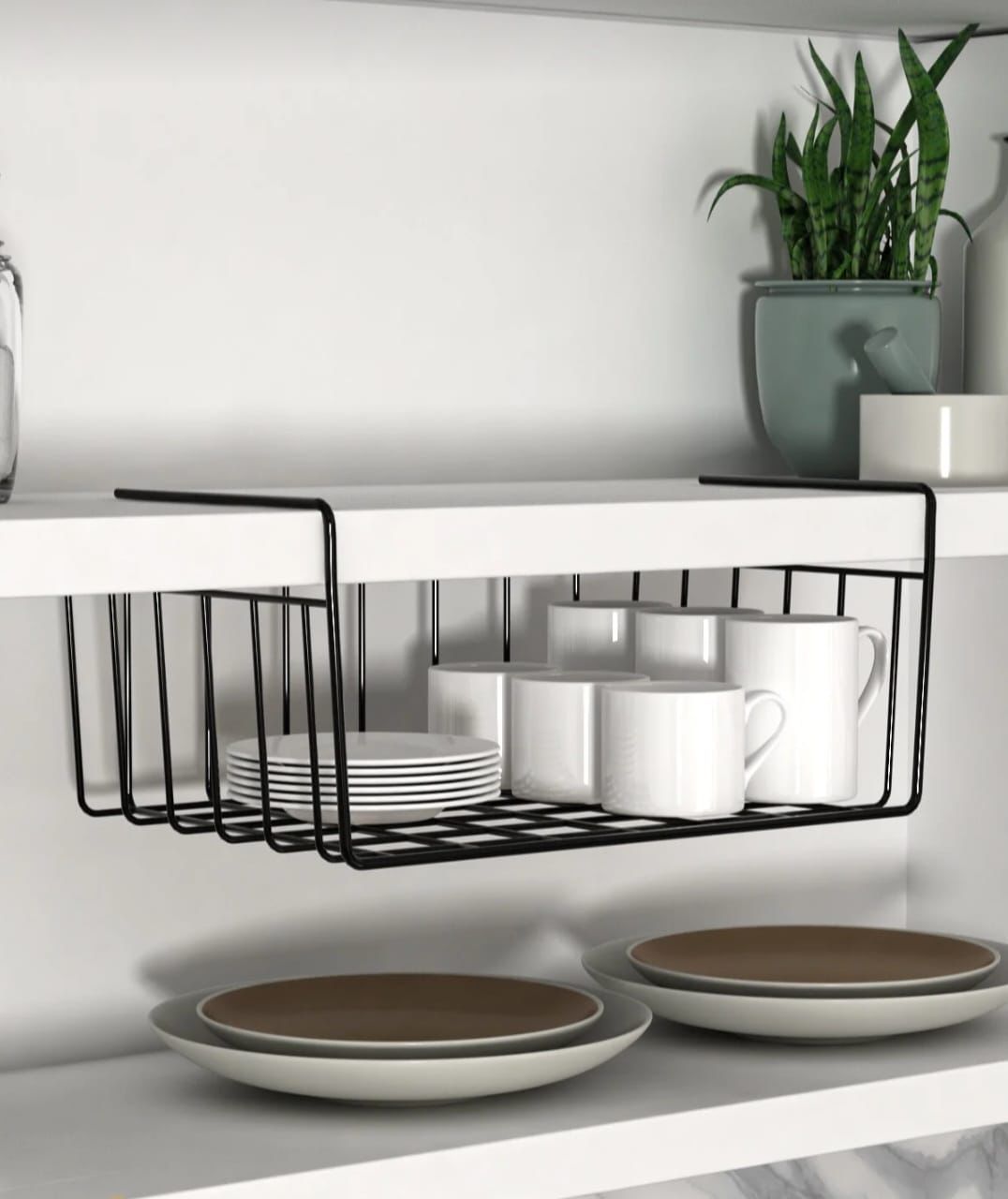 3 Adet Çok Amaçlı Dolap ve Tezğah Düzenleyici İçi Telli Raf Seti – Baharatlık, Kağıt Havluluk ve Askılı Organizer